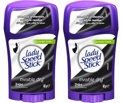 Lady Speed Stick Deodorant 1.4 Ounce Powder Fresh Invisi Dry (41ml) (2 Pack)