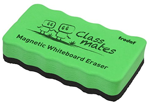 Effaceur magnétique Trodat pour tableau blanc - de couleur vert - Taille : 10,5 x 5,5 x 1,8 cm - idéal pour enlever toutes les marques de feutres sur tableau blanc