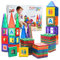 Playmags Magnetische Bausteine - 100 Stück Super Set: Mit stärksten Magneten garantiert, robust, super haltbar mit lebendigen klaren Farbe Fliesen. 18-teiliges Clickins-Zubehör