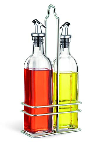 CUISINOX Oil and Vinegar Bottle Cruet Set with Wire Caddy