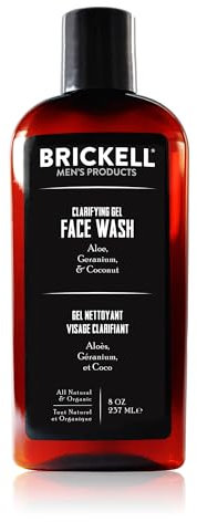 Brickell Men's Clarifying Gel Face Wash - Natürliche und organische - Männer Reinigungsgel mit Geranie, Kokosnuss und Aloe Vera - 237 ml - Parfümiert