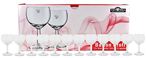Van Well 12er Set - Weinkelch Ballon Profi 19cl / 0,1 L geeicht