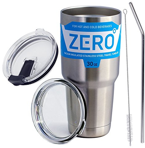 Stainless Steel Tumbler with Lid, Double Wall Vacuum Insulated Travel Mug for Hot and Cold Drink by Zero Degree (30oz Bundle)