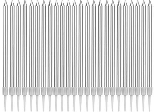 Schlanke Kuchenkerzen Lange,36 Stück Geburtstagskerzen in Halter Metallic Geburtstag Kuchen Kerzen Cupcake Kerzen für Hochzeit Geburtstagsfeier Baby Brautdusche Jubiläum