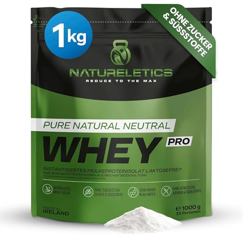 NATURELETICS 100% REINES INSTANTISIERTES PREMIUM WHEY ISOLAT, Laktosefrei ohne Süßstoffe, ohne Zuckerzusatz, von grasgefütterten Kühen aus natürlicher Weidehaltung