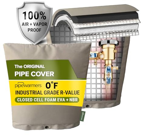 The Original Winter Pipe Insulation Cover (0˚F) - Extra-Thick EVA+NBR (UV-Coated) Insulated Backflow Preventer Freeze Protection, Pump Cover, Sprinkler/Well/Valve Head Cover - (14 W X 25 H)