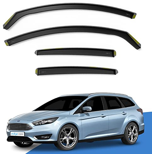 EdgeVisors Wind Deflectors for Ford Focus MK3 ST 5 Door Estate 4pc | 4pc Set, In-Channel Rain Guards & Accessories