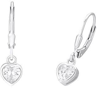 Prinzessin Lillifee Ohrhänger 925 Sterling Silber Mädchen Kinder Ohrschmuck, mit Zirkonia synth., 2,1 cm, Herz, Kommt in Schmuck Geschenk Box