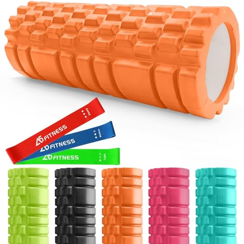 Foam Roller Orange for Deep Tissue Muscle Massage, Lightweight High Density | Relief from Muscle Pain, Fatigue, Improves Tissue Recovery, Leg Roller, Sports Massager, Therapy for Gym, Yoga, Pilates