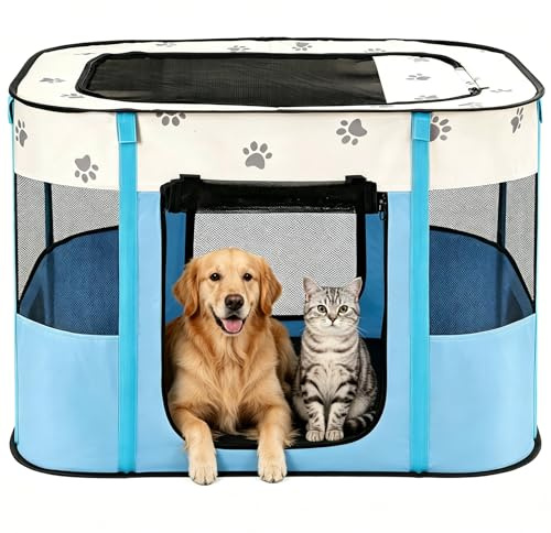 Avont Portable Pet Puppy Dog Playpen, Foldable Cat Playpen, Indoor/Outdoor