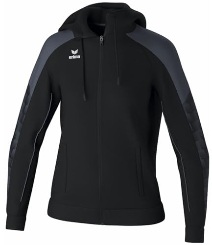 Erima Veste d'entraînement EVO STAR avec capuche (1032455), Femme, noir/slate grey, 44