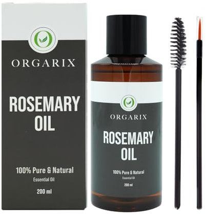 ORGARIX 100% Pure Rosemary Oil for Hair Growth - 200ml - Boost Hair Growth, Ideal for Strengthening Hair and Reducing Hair Loss - Perfect for Curly Hair, with a Refreshing Smell