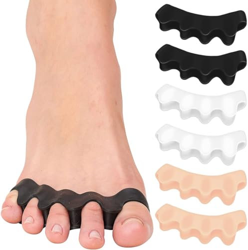 ZKGYUS 3 paia Separatore Dita Piede, Distanziatore Dita Piedi, Separa dita Piedi, Toe Spacer, Separadita Piedi Silicone, per il sollievo dal dolore dell’alluce valgo, adatto per uomini e donne
