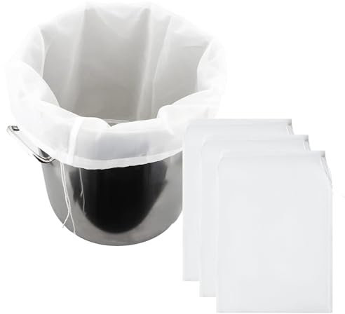 3 Stück Filterbeutel Nylon Nussmilchbeutel 60x45cm Hopfenfilter Brausäcke Wiederverwendbare Filtertüten Weinfiltertüten Für Wein Saft Milch