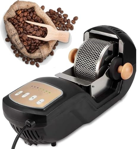 Pveanns Machine à torréfier électrique, torréfacteur Automatique 1600 W, température réglable à 7 Vitesses, Chauffage Uniforme à 360 °, Refroidissement Automatique pour la Maison, Le café, Le Bureau