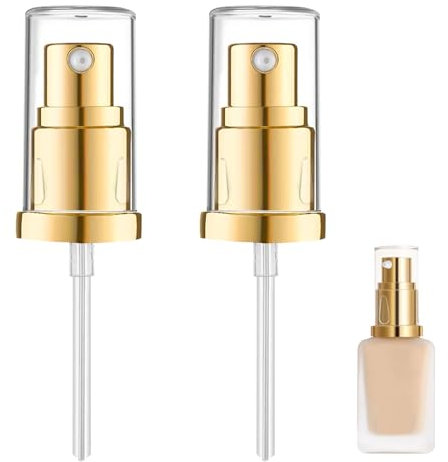 2pcs Replacement Foundation Pumps for MAC Estee Lauder Double Wear and DWN, Foundation Pump for Makeup Bottle, Plastic Foundation Dispenser Pump with Protective Cap, Foundation Pump with Pressure Head