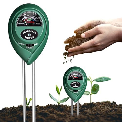 JWDMHSJ Bodentester, 3-in-1 Bodenmessgeräte mit PH, Feuchtigkeit und Licht, feuchtigkeitsmessgerät Pflanzen, ph messgerät Erde, für Garten, Bauernhof, Rasen, Kein Batterien erforderlich(C)