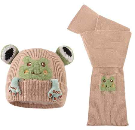 Cuwtheugwg Echarpe Et Gants Bonnet Ensemble D’Hiver Pour Fille Garçon Tour De Cou Enfant Rouge 8 Ans Polaire Sous Casque Gant Velo 2-3 Avec Doublure Double Épaisseur (Kaki,2-10 ans)