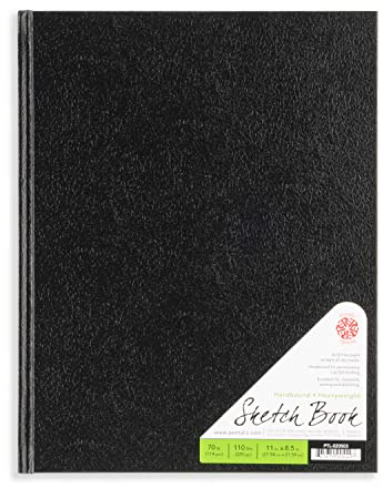 Pentalic - 8.5x 11 Hardbound Sketchbook, 110 Sheets, Black