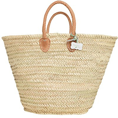 Traditional French Style Market Basket Bag: 'Olivia' Natural