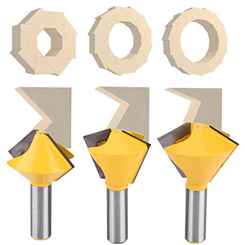 Router Bits, Router Tool, 3pcs Set 1/2 Shank Bird's Mouth Joint Router Bit Woodworking Milling Cutter Wood Router for Solid Wood Hardwood