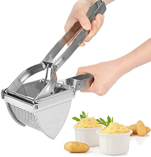 Presse Purée à Pommes de Terre en Acier Inoxydable, Presse-Purée Fruit Manuelle Press-Légumes, pour Nourriture pour Bébés Les Citron et Légumes Purée 28 X 8 X 10.5 cm