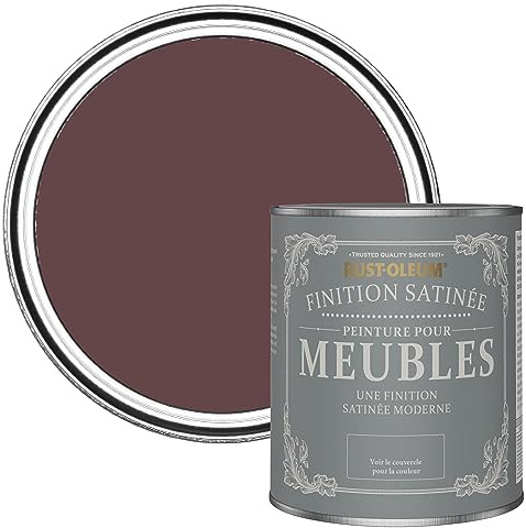 Rust-Oleum lila Möbelfarbe mit Seidenglanz-Finish, geruchsarm und wasserbasiert für Innenholz - Mulberrystraße 750ML