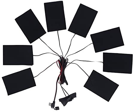 Tosuny USB-Heizkissen, Kleidungsheizkissen Wasserdicht, 8 in 1 Elektrische Heizkissen Zum Erhitzen von Kleidung, Warme Gürtel, Warme Handschuhe, Kleidungswesten-Heizfolien-Set