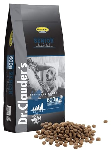 DR.CLAUDER’S - Best Choice Senior Light | Trockenfutter für ältere Hunde mit geringem Energiebedarf zur Gewichtskontrolle. Weizenfreies Alleinfutter im Beutel | 12,5kg Truthahn&Reis