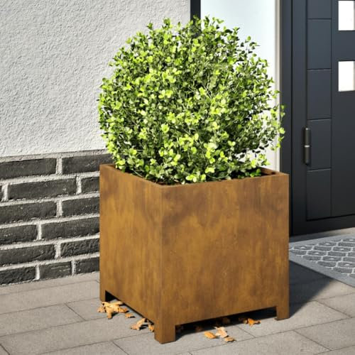 LAPOOH Pflanzkübel 40x40x40 cm Cortenstahl, Blumentopf Draussen, Blumenkübel, Pflanzkübel, Übertopf, Pflanzentopf, Blumenkasten, Flower Pot - 851211