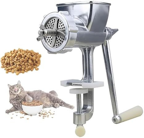 TsoLay Macchina per Pellet di Mangime per Animali, Macchina Manuale in Acciaio Inox per Pellet, Stampi da 1,5-8 Mm, Acciaio Inox, per Uccelli, Pesci, Gatti E Cani