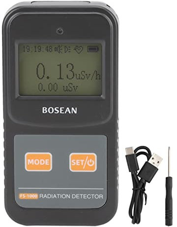 Contador Geiger digital FS 1000, detector de radiación nuclear, rayos X beta y gamma, medidor de radiación portátil profesional negro para seguridad doméstica y uso industrial,