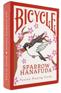 Bicycle Sparrow Hanafuda Fusion Edition Playing Cards – Japanese-Inspired Poker Deck with Traditional Motifs | Play Poker, Rummy, Hanafuda & More | Artistic 52-Card Deck for Collectors