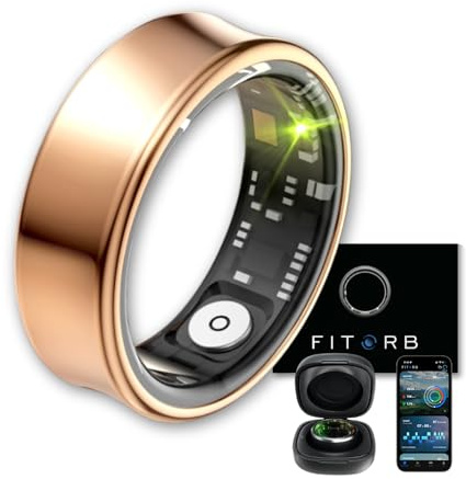 Fitorb Smart Ring Pro - Das Original. High-Tech Fitness- & Gesundheitsring, Schlafanalyse, 24/7 Aktivitätstracking. Temperaturmessung, Stress. Proberinge. (Neptun, Roségold, 20,0 mm (10))