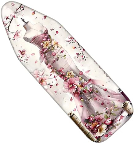 Nuxovilar Ironing Board Cover Needle Cotton 15x54 Inches | Ironing Board Cover and Pad Floral Dress Form Needle Cotton for Craft Room, Laundry Area, Home