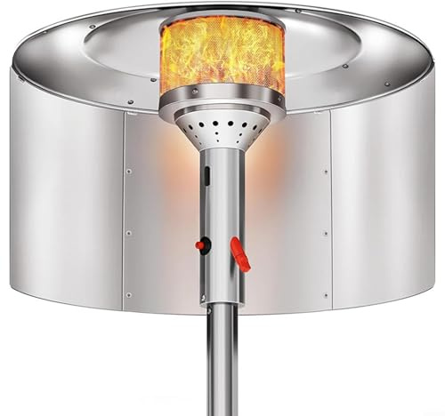 Capucha reflectora para calentador de patio, cubierta ajustable de enfoque de calor de 33 x 15 pulgadas para calentadores redondos de gas natural y propano, ahorro de energía y seguridad mejorada