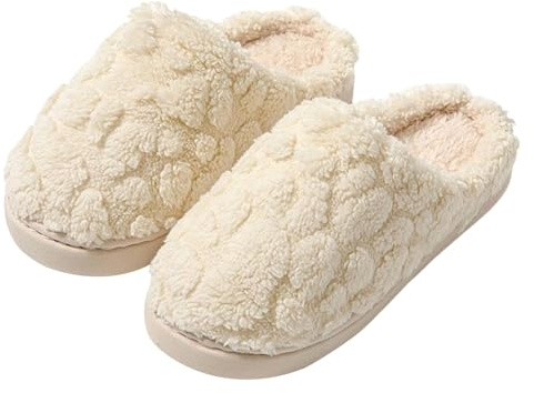 Tofflor dam plysch – tofflor filtsula fluffig toffel | Slip-on dam eleganta – vintertofflor breda – plyschtofflor platå slitstarka slip-skor för par