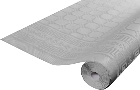 Pro Nappe - Ref R482513I - Mantel de Papel Damasco desechable en Rollo 25 M Largo X 1,20 M Ancho - Color Gris - Papel Damasco con Estampado Universal Chic y clásico