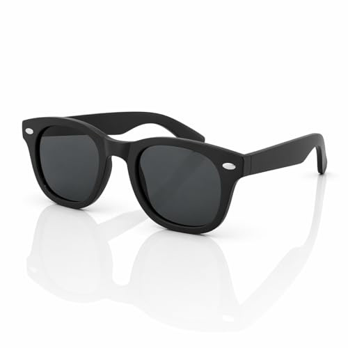 WS UK Kids Classic Sunglasses with UV400 Protection - Unisex (Matte Black)