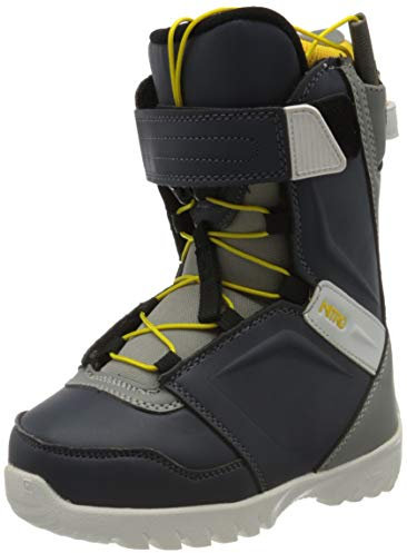 Nitro Snowboards Unisex Jugend Youth Droid QLS '20 All Mountain Freestyle Schnellschnürsystem günstig Kinder Boot Snowboardboot, Navy Bl-Grey-Yellow, 31 EU (19.5 cm)