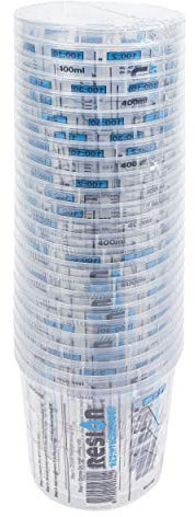 RESION 25 x Lackmischbecher | 400ml | Farbe, Epoxid, Polyester | Mit klarem Mischungsverhältnis auf der Messbecher