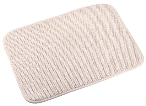 sourcing map Microfiber Dish Drying Mat, 15.75 x 11.82 Dishes Drainer Mats Kitchen Counter Mats Dish Drying Pad for Countertop, Fast Drying-Beige