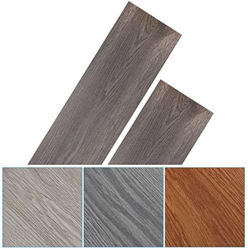 Izrielar Pavimenti in PVC, pavimenti in laminato in vinile, antiscivolo, 91,4 x 15,2 cm, circa 1 m², spessore 1,5 mm, resistente all'acqua