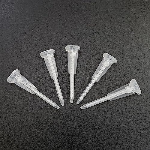 CosmoMix Helical Static Mixer Nozzle Tube Tip, Bayonet Connection, 2.44 Inches, 17 Elements, 50 Pieces Epoxy Mixing Nozzle Tip (RCS03-17S)