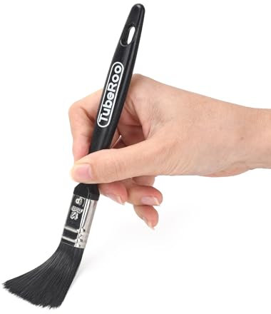 TubeRoo Pincel de pintor de 12 mm, pincel pequeño, pincel para barniz, pincel fino para barniz, aceite de madera y pintura de pared, pincel para barniz de madera, pincel plano, pincel de color para