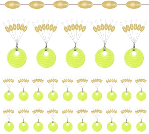 XoeLLe 150 stycken fiske bobber stoppare, gummistoppare fiske 6-i-1 gummipärlor sladdstoppare fiskeposer fiske öring stopp sjunker ovala posenstopper fisketillbehör