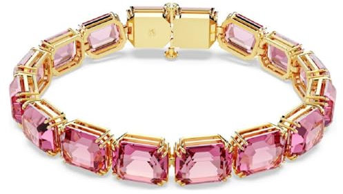 Swarovski Millenia Armband, Rosafarbenes, Vergoldetes Damenarmband mit Pinken Swarovski Kristallen