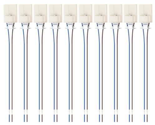 RTNLIT G9 Socket, G9 Ceramic Lamp Base, G9 Bi-Pin Light Socket with Cable Lead for G9 Halogen Incandescent LED Light Bulb (Pack of 10)