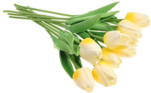GARVALON Künstliche Tulpen Blumenstrauß Mehrfarbig Kunstblumen Für Zuhause Hochzeit Blumenschmuck Aus Pflanzenmaterial