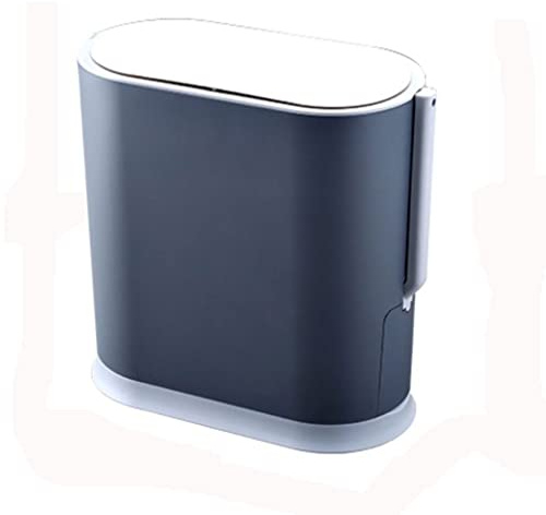 HIONJIN 8L Smart Trash Can Household Induction Waterproof Toilet Cover Toilet Brush Integrated Paper Baske Trash Bin(Blue)